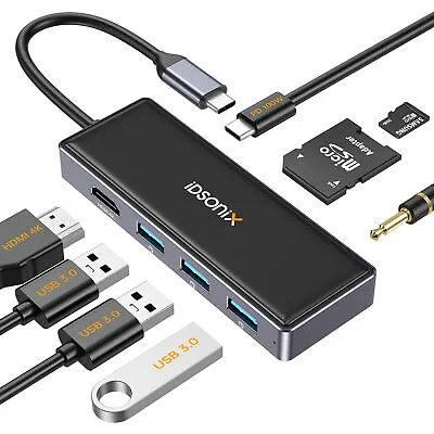 8 In 1 USB-C Hub Multiport Type C To USB 3.0 4K HDMI Adapter For Macbook Pro/Air • £17.99