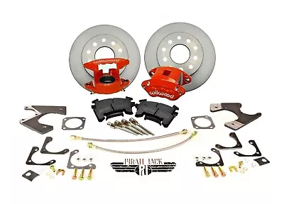 Universal GM 10/12 Bolt Rear Disc Brake Kit Red Wilwood Calipers Standard Rotors • $749