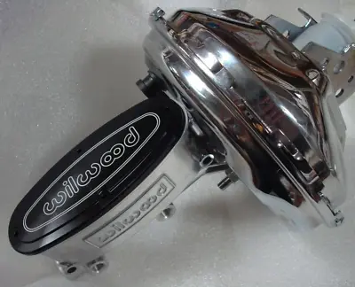 CHROME 11  Power Brake Booster & 1-1/8  Bore Polished Wilwood Master Cylinder • $369.50