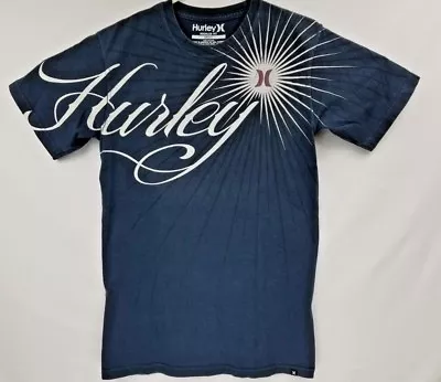 Hurley Navy Blue T-shirt With Large Spellout Logo GUC Men Size Small 100%Cotton • $15.99