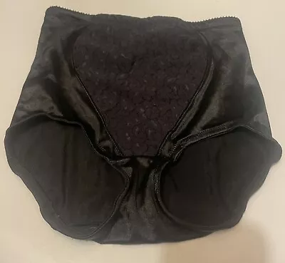 Vtg Playtex Shapewear Black Panty/girdle Satin Lace Accent #2102 Sz-S • $20
