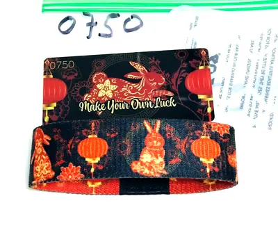 ZOX **MAKE YOUR OWN LUCK #0750** Silver Strap Large Wristband W/Card RABBITS • $10.49