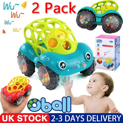 2 Pack Rattle & Roll Cars 3+ Months Baby Toys Boys And Girls Infant Vehicles UK • £6.95