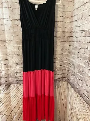 Sangria Maxi Dress Women's Medium Multicolor Colorblock Tiered Ombre Full Length • $19.99