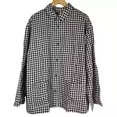 Zara Check Pyjama Shirt L Navy Blue NWT • $29.99