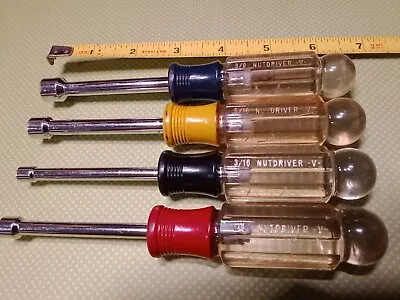 Vintage Craftsman Nut Driver Set -V- Series Lot Of 4 SAE 3/8  5/16  1/4  3/16 • $16.50