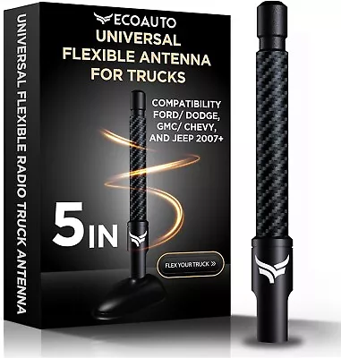 Rubber Antenna For Truck (5inch) ECOAUTO Dodge GMC Chevy Wrangler (Carbon Fiber) • $24.95