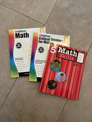 $14.99 • Buy Set Of 3 Spectrum/Harcourt Math Grade 4/5 WORKBOOKS