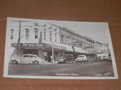 Vancouver Washington - 1952 Era Real-photo Postcard - Street Scene - Padden's • $22