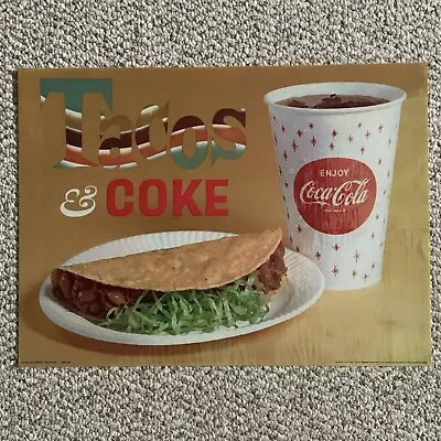 Vintage Tacos & Coke Coca-Cola Litho Sign Menu Board Movie Marquee Insert • $65