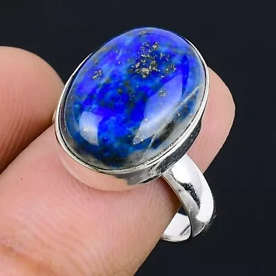 Lapis Lazuli Gemstone Handmade 925 Sterling Silver Jewelry Ring Size 6 • $11.82