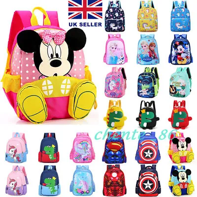 Baby Kids Boys Girls Backpack Unisex School Bag Rucksack Cartoon Shoulder Bags • £11.96