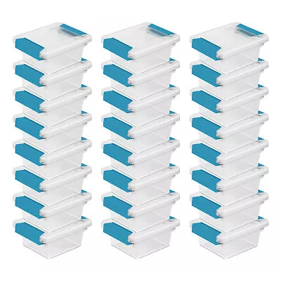 Sterilite Plastic Mini Clip Storage Box Container With Latching Lid 24 Pack • $67.99