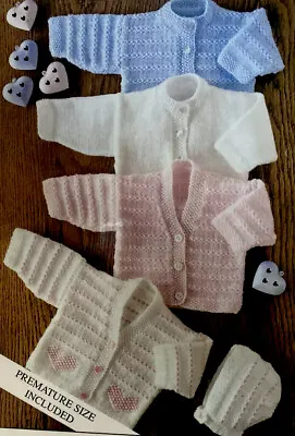 £2.89 • Buy Beautiful Easy Knit Baby Knitting Pattern For Cardigans 14-22” E3