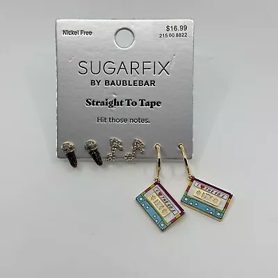 Sugarfix By Baublebar Earrings Music 90s Cassette Microphone Music Notes Bling • $4.48