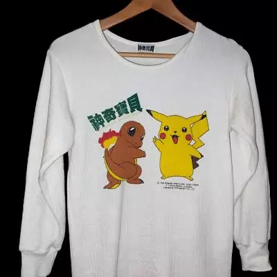 VTG 90s Nintendo Pocket Monsters Pokemon Japan Anime Cartoon L/S T Shirt S • $75.99