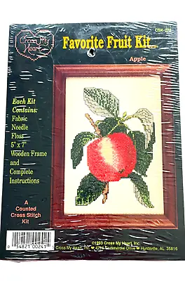 Cross My Heart Vintage 1993 Counted Cross Stitch Kit APPLE 14-Ct Stitchery • $18