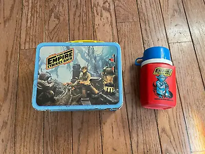 1980 Vintage King Seely Star Wars The Empire Strikes Back Lunch Box Thermos • $100