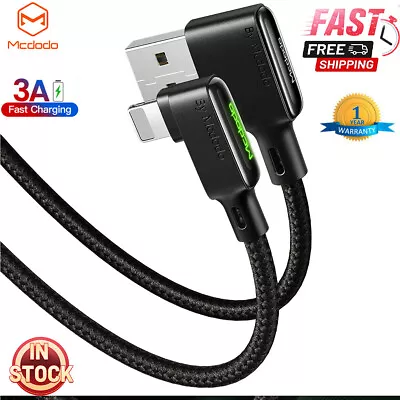 $10.99 • Buy MCDODO Fast USB Cable Heavy Duty Charging Syn Charger IPhone 90 Degree Angle AU