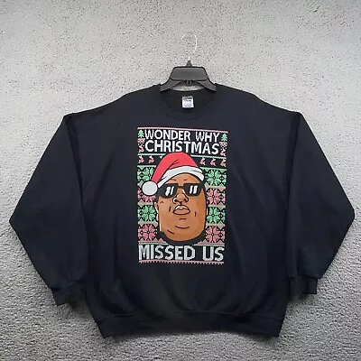 Notorious BIG Sweatshirt Mens 2XL XXL Black Biggie Hip Hop Rap Christmas Sweater • $19.98