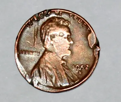 $500.52 • Buy 1952 S Lincoln Wheat Cent Multi Errors Brockage Strike Through Cud Sideways N