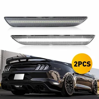 For Mustang 2015-up Clear Lens White LED Rear Side Marker Lamps Reflector Lights • $22.99