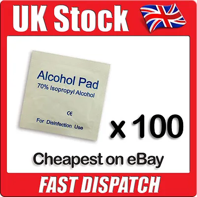 £3.49 • Buy Isopropyl Alcohol Wipes / Swabs For Tattoo, Piercing, Nails (NHS Grade 70% IPA)