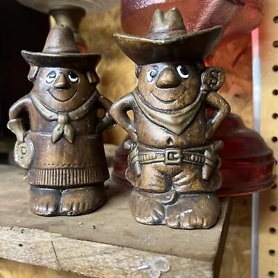 Vintage Treasure Craft Cowboy Cowgirl Salt And Pepper Shakers Made In USA  • $15.99