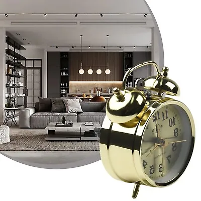 NEW  Mechanical Retro Gold Vintage Manual Wind Up Metal Table Alarm Clock • $14.83