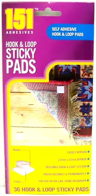 Sticky Hook & Loop Pads Self Adhesive Pads Sticky Pads Reusable Sticky Pads 36 • £2.95