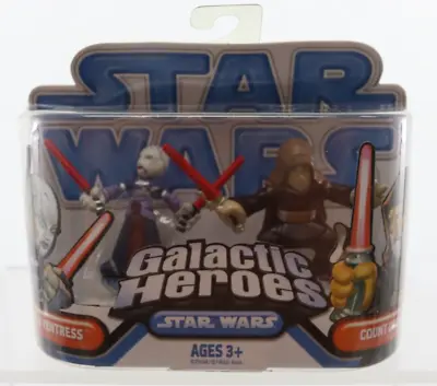 Star Wars Galactic Heroes Asajj Ventress & Count Dooku New NIP 2008 • $28.95