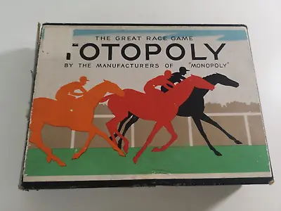 Vintage Waddingtons Totopoly Horse Racing Game 1949 - Small Box Version No Board • £11.69