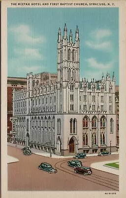 Exterior View First Baptist Church & Hotel Mizpah Syracuse NY Postcard D41 • $11.11