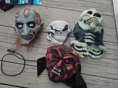 Vintage Halloween Mask Lot Skull Vampire Satan  • $17.75