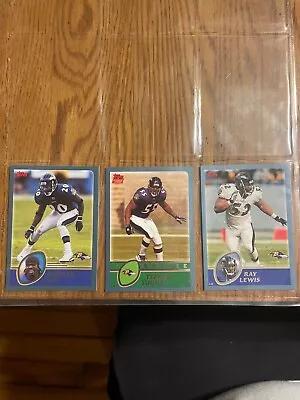 Set Of 3 2002-2003 Ravens Legends Ray Lewis Ed Reed & T Suggs Rookie Card!!!!  • $9
