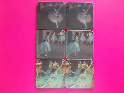 BALLET DANCER SCENES MATCHING DRINK COASTERS X 6 By PIMPERNEL **VINTAGE LIKE NEW • $28.99