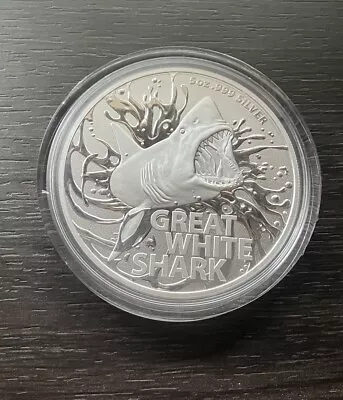 2022 $5 Great White Shark 5oz Silver Coin In Capsule The Perth Mint • $450