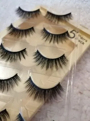 5 Pair 3D Mink False Eyelashes Wispy Cross Long Thick Soft Fake Eye Lashes UK • £2.99