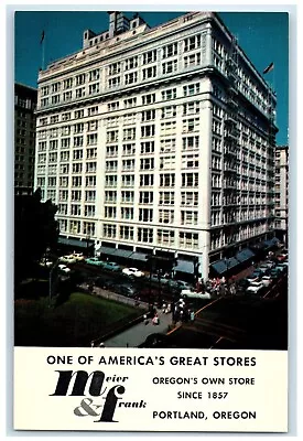 C1960 Meier Frank Department Store Exterior Building Portland Oregon OR Postcard • $19.47