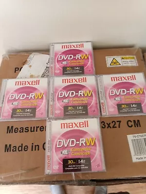 5 Pack Maxell DVD-RW Camcorder Rewritable Discs 1.4GB For Sony Handycam & Canon • $14.99