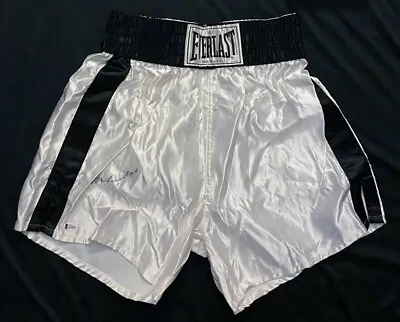 MUHAMMAD ALI Signed Everlast White Boxing Trunks Rare Vintage Full Auto GA & BAS • $2495