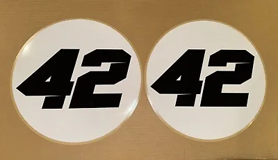 Number 42 Meatball Race Car Vinyl Decals (2x) 14in Laminated Weather Proof • $22