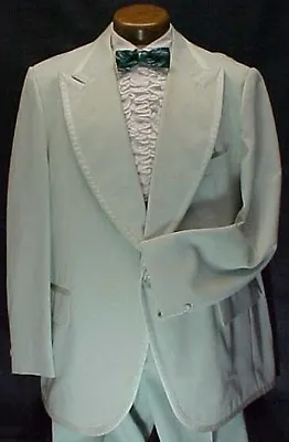 Light Pastel Green Retro After Six Tuxedo Jacket Vintage Mens Weddings Prom • $74.95