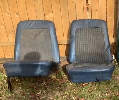 OEM 66-77 Ford Early Bronco 1968-69 Mustang Bucket Seats Blue WILL NOW SHIP • $500