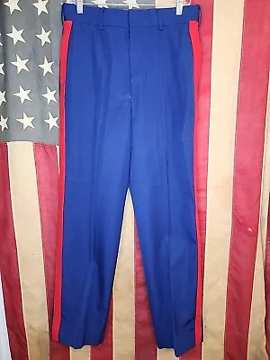 32L - Marine Corps USMC Dress Blues Trousers Pants With NCO Blood Stripe 9732 • $49