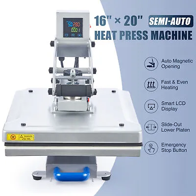 Heat Press Machine Auto Open Clamshell 16x20 Slide Out Base T Shirt Heat Press • $553.67