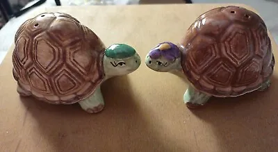 Salt & Pepper Shakers Turtles Mary Ann Baker Otagiri Hand Painted Japan Ceramic • $11.99