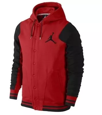 🚨 Nike Air Jordan Jumpman Retro Hoodie Jacket Men 619439 695 Vintage Red Sz L • $76.50