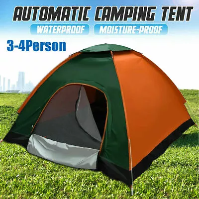 Full Automatic Instant Pop Up 4 Man Camping Tent Family Hiking Tent Waterproof • $32.99