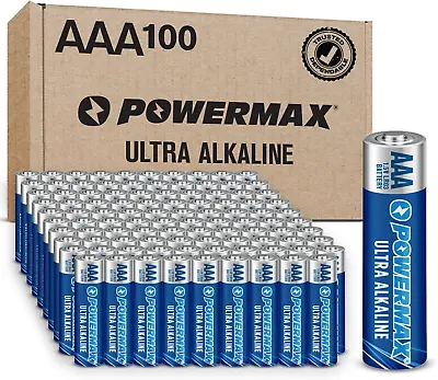 Powermax 100-Count AAA Batteries Ultra Long Lasting Alkaline Battery 10-Year  • $9.91